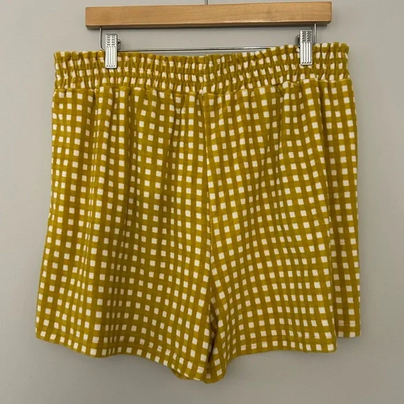 Faithfull the Brand Reggie Yellow Gingham Terry Shorts